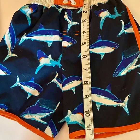 Wonder Nation 2T Navy Shark Print Swim Trunks. Like new condition. - Picture 3 of 5
